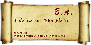 Brüszler Adorján névjegykártya